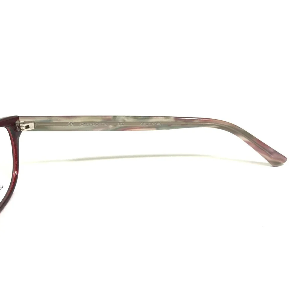 Bloom Optics Eyeglasses Frames CHARLOTTE BU Red Gray Green Marble Arms 49-17-140